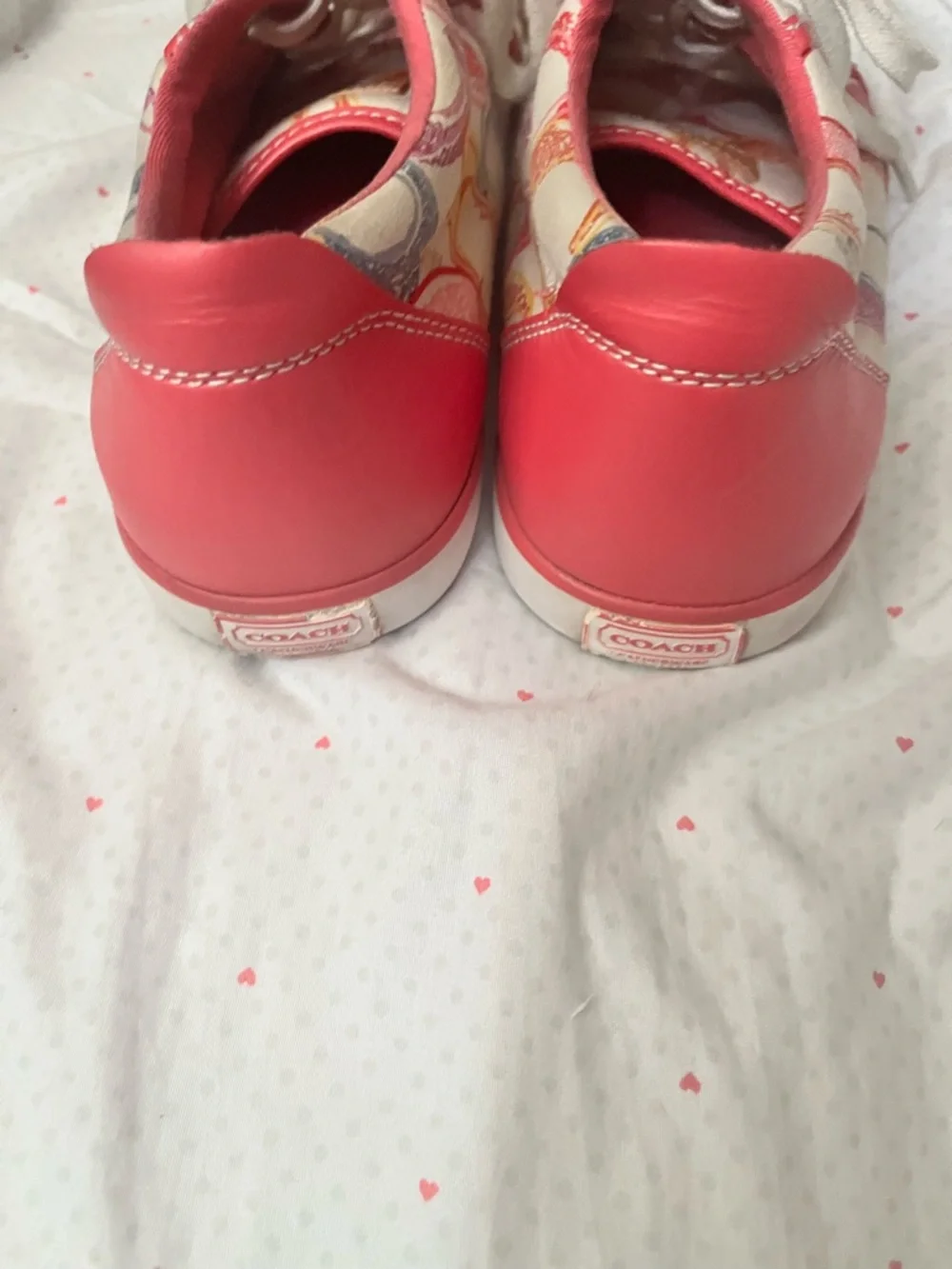 Coach Signature Canvas Low-Top Sneakers with Pink Trim - Picture 3 of 7